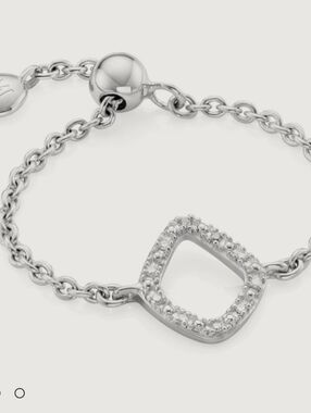 Monica Vinader - Riva Mini Kite Adjustable Diamond Ring - Sterling Silver